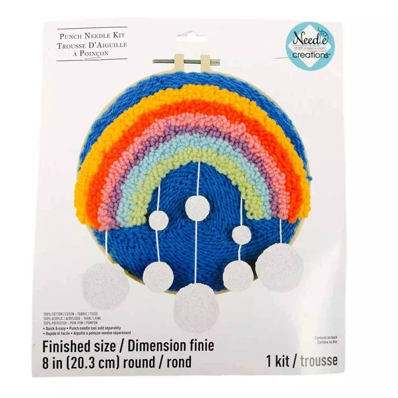 Rainbow Pom – 8 Punch Needle Kit