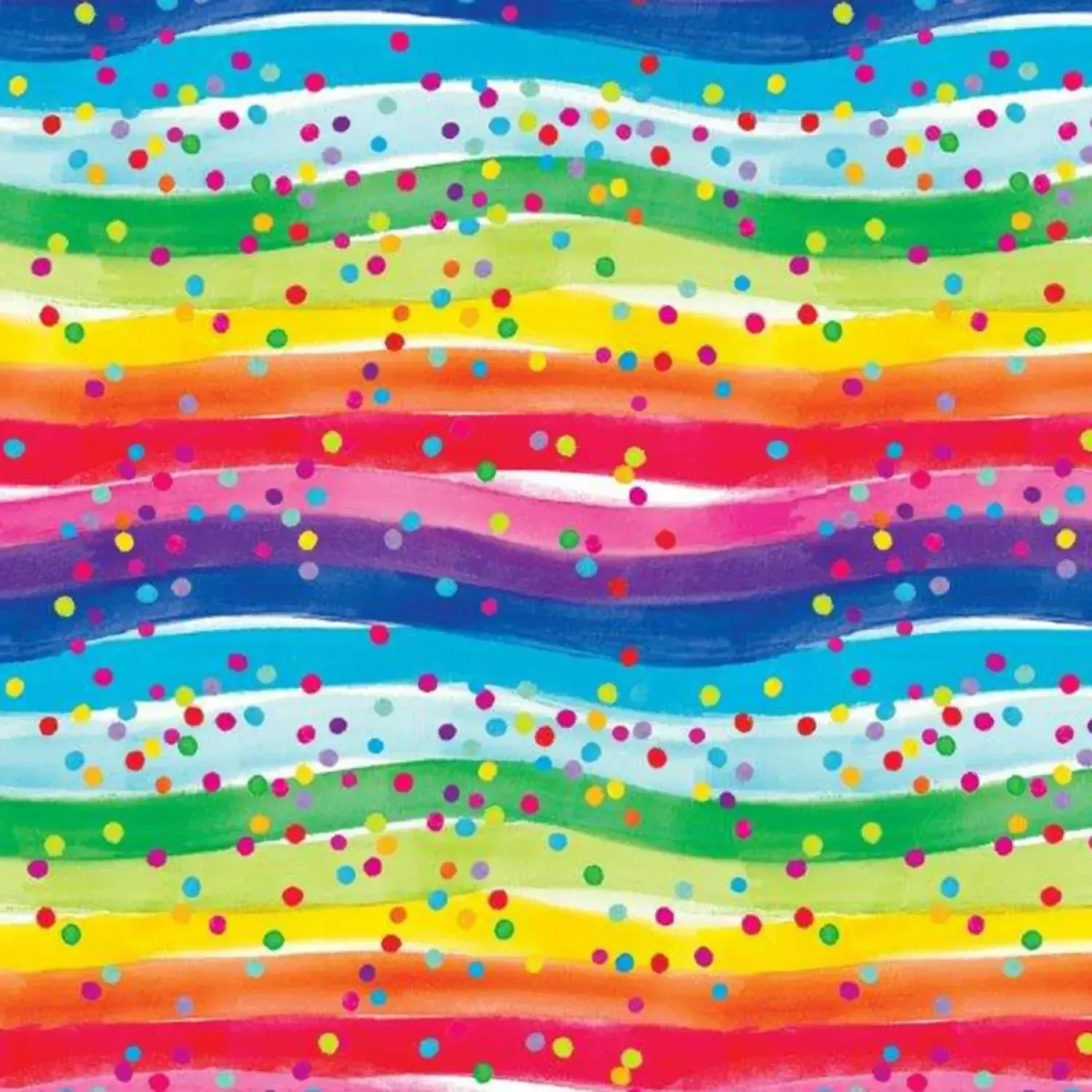 Rainbow Waves with Dots - Flannel - Multi - Comfy Flannel - Shelly Comiskey