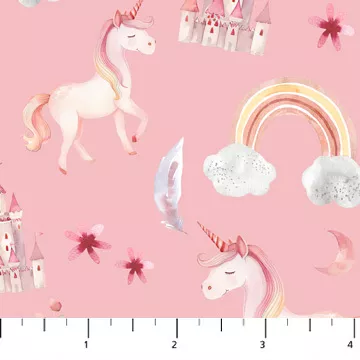 Rainbows & Unicorns - Jersey - Light Pink - Avalana - Stof