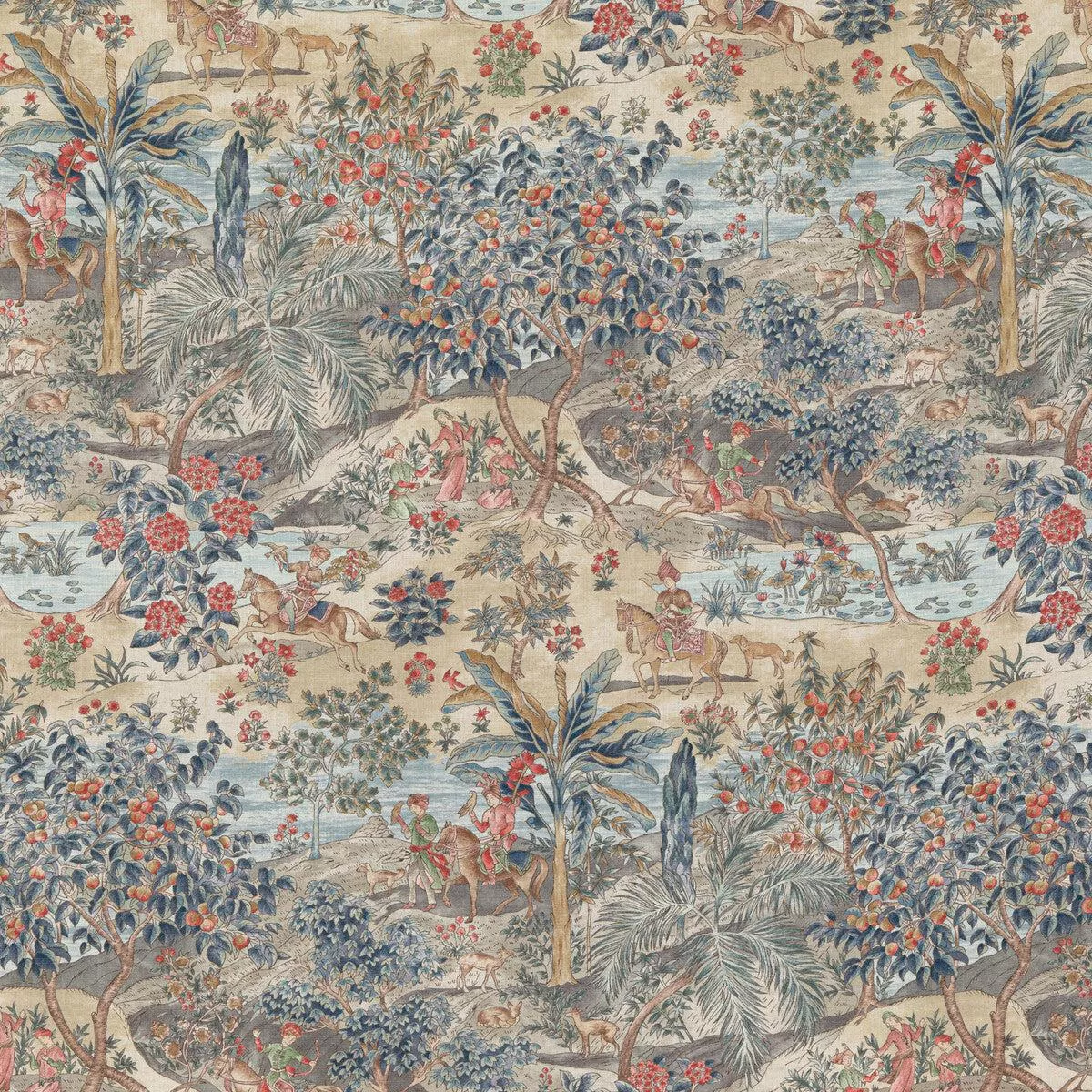 Ramayana Red/Blue Fabric