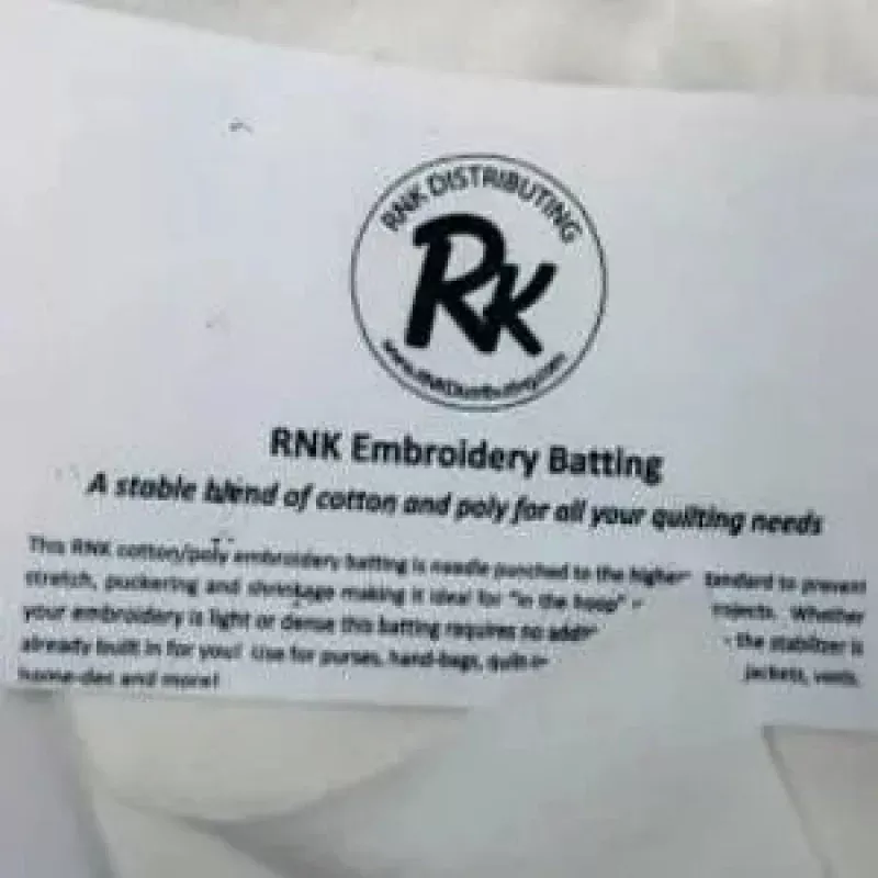 RNK Embroidery Batting 60 x 15 yards