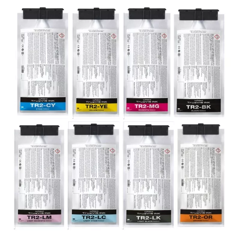 Roland TR2 Series Ink 500ml Bundle – CMYK + LcLmLkOr