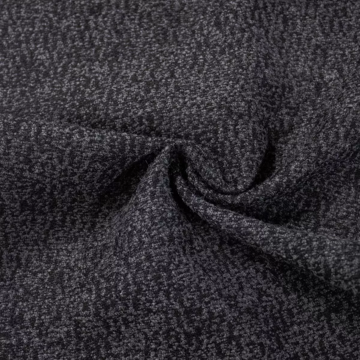 Saar Black/Grey Abstract Wool Fabric