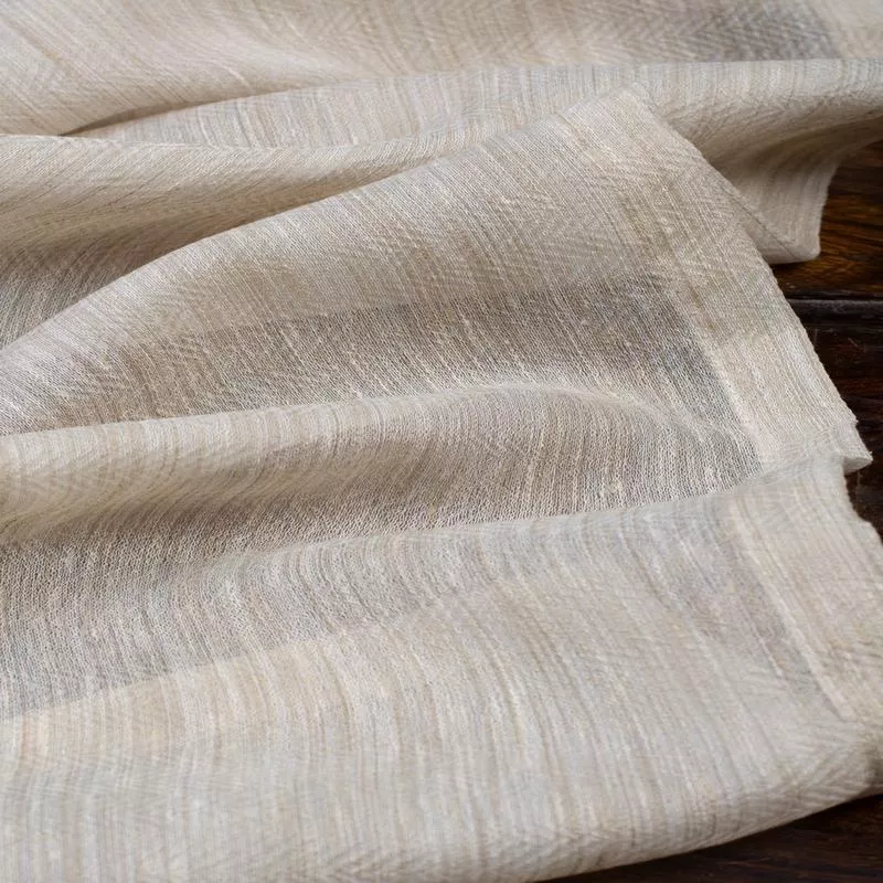 ‘Saddle Column’ Fabric by the Metre (Ivory Beige)