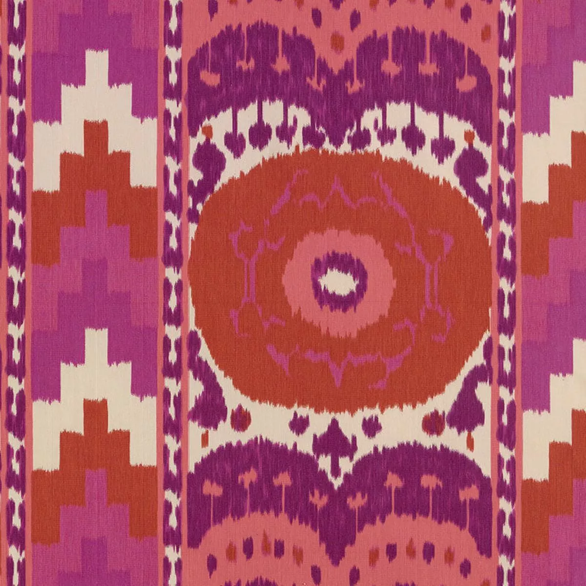 Samarkand Ikat II Ruby Fabric