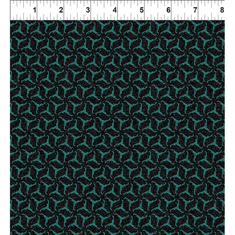 Sci Fi Circuits Teal Jason Yenter The Beginning Cotton fabric