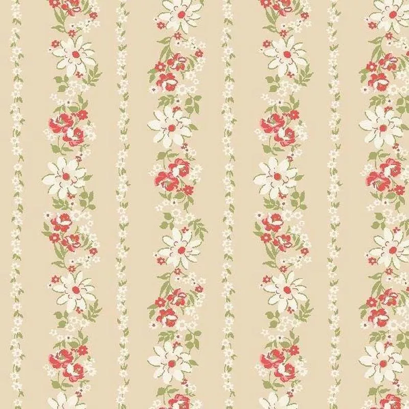 Sentiments – Daisies and Roses Stripe Tan