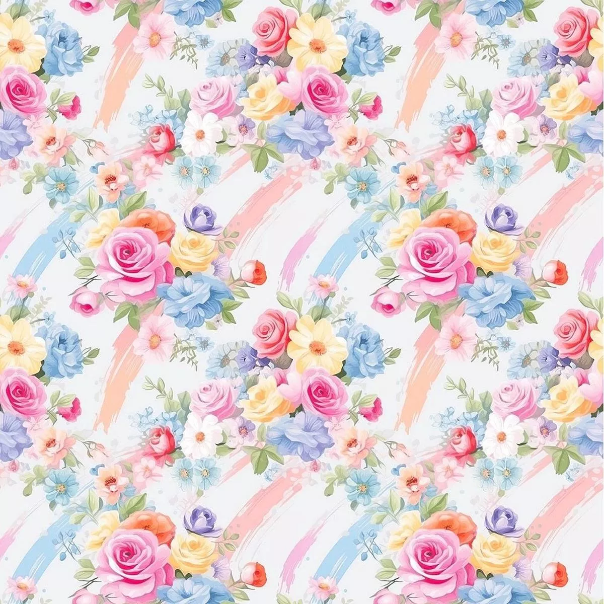 Shabby Pastel Rainbow Pattern #2 Fabric