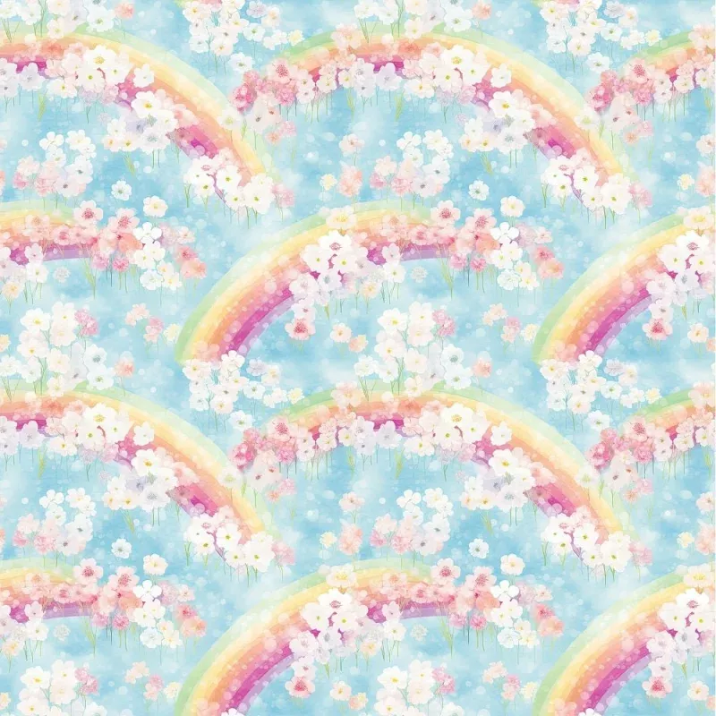 Shabby Pastel Rainbow Pattern #7 Fabric