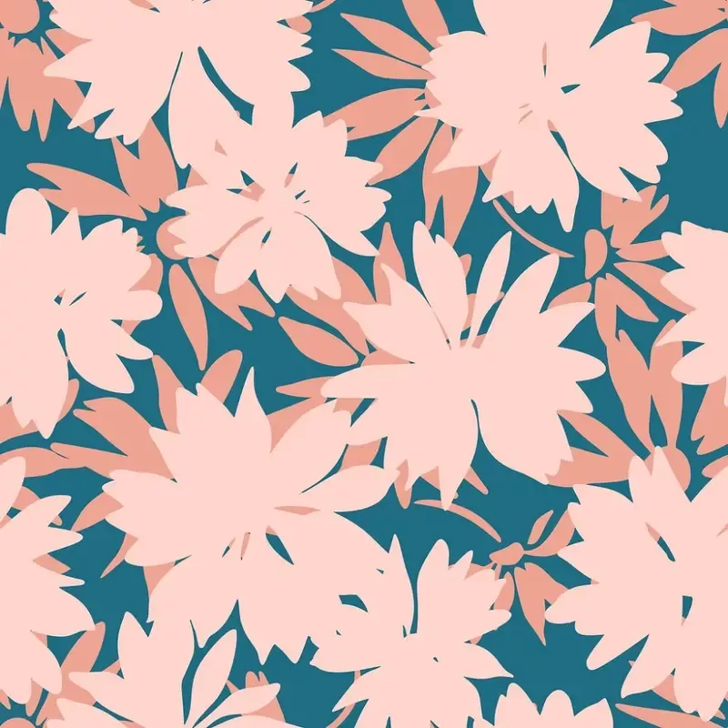 Simple Meadow Flowers Fabric – Blue
