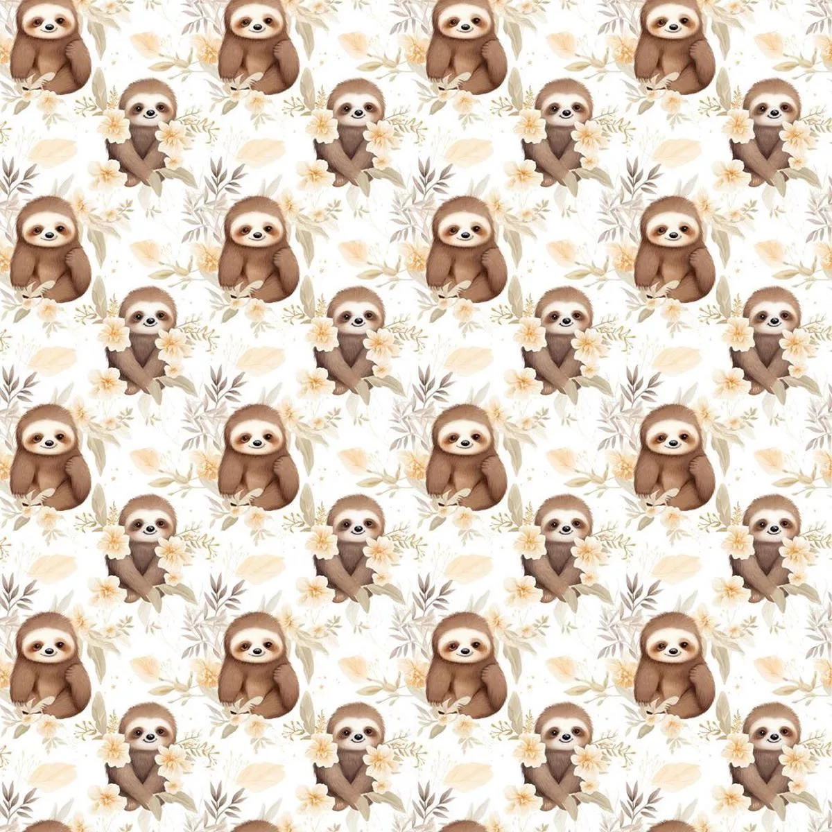 Sloths & Floral Fabric