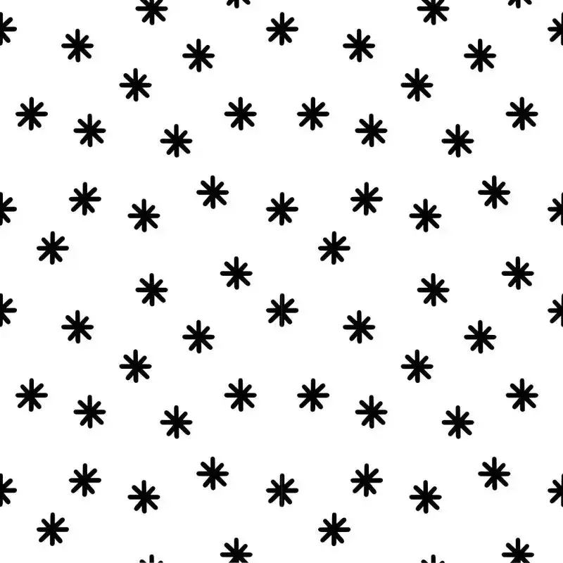 Snowflake Pattern Fabric – Black & White
