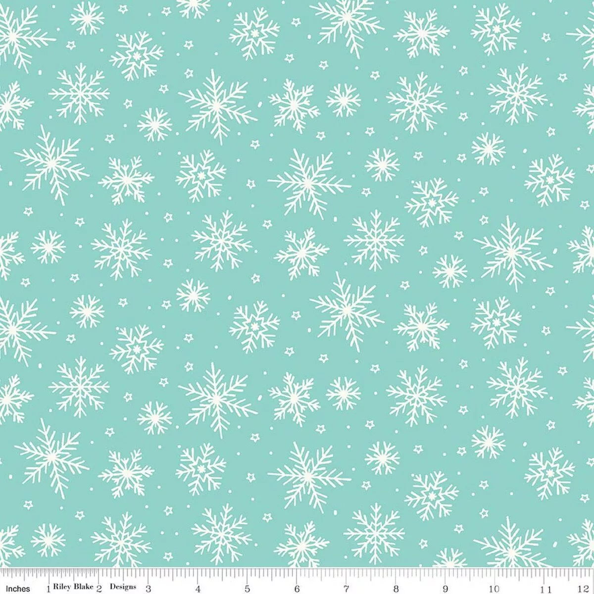 Snowflakes - Flannel - Aqua - The North Pole - My Mind's Eye