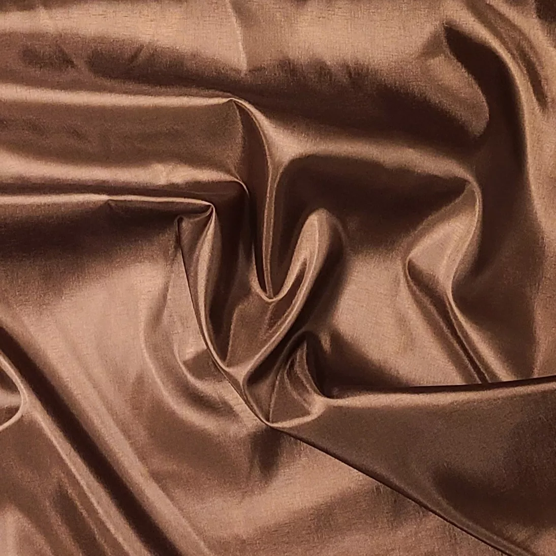 Solid - Poly China Silk - Rust - Deadstock