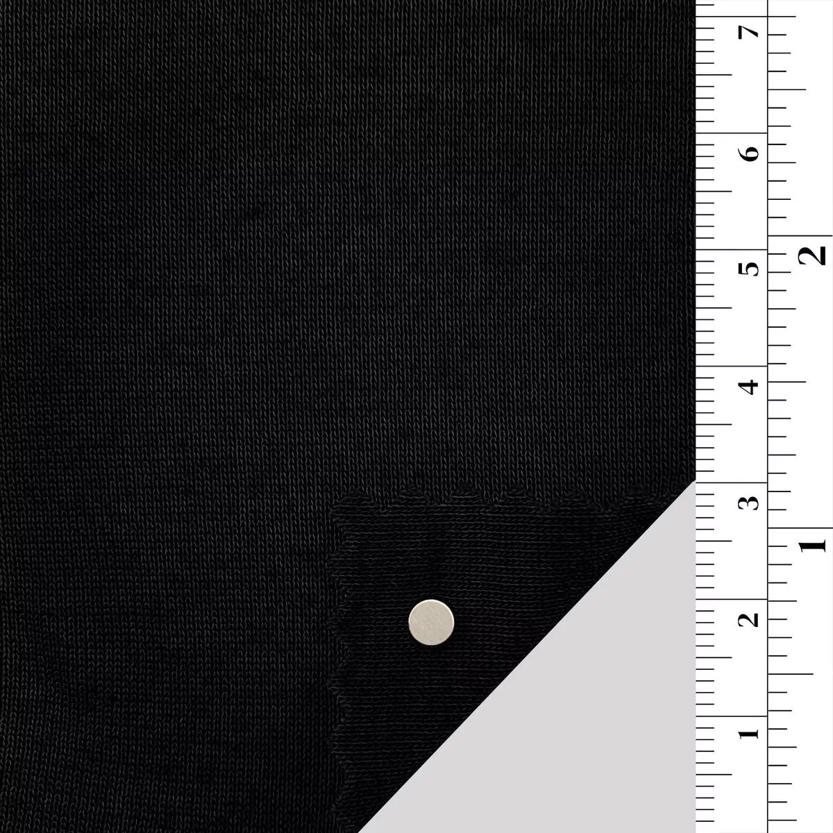 Solid Stretch Combed Cotton Polyester Double Knit / Interlock A110304 – Black 8876