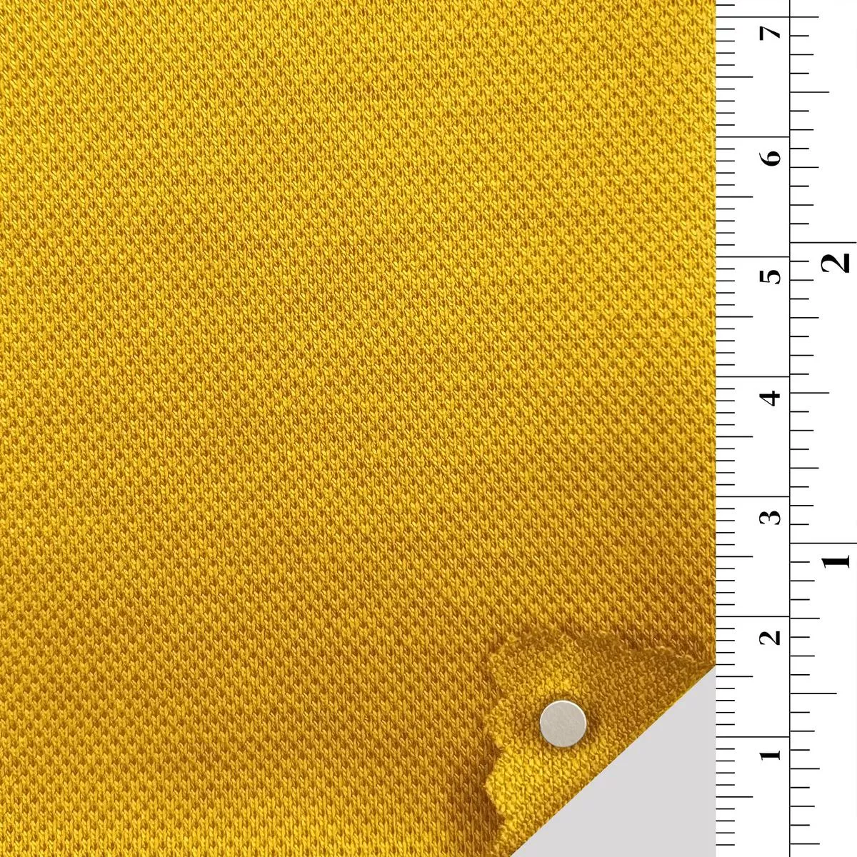 Solid Stretch Mercerized Combed Cotton Recycled Polyester Pique A106301 – Yellow 7071