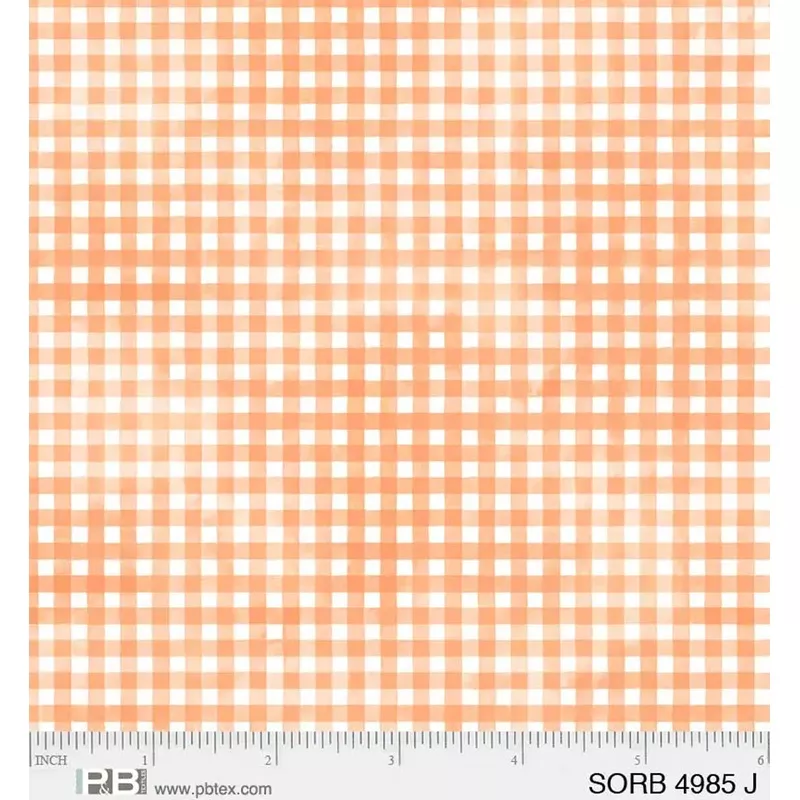 Sorbet Orange Plaid Fabric Yardage