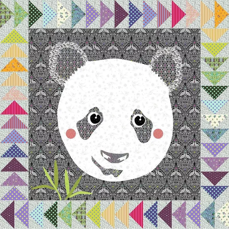 “Spots” Panda – 30″ x 30″ Pattern by Madi Hastings