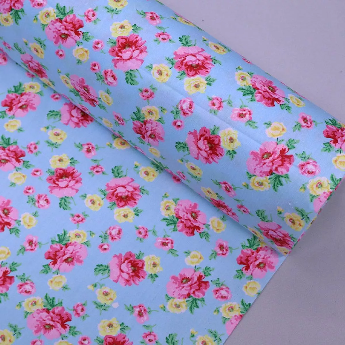 Spring Flowers Cotton – Pink, Blue and Yellow
