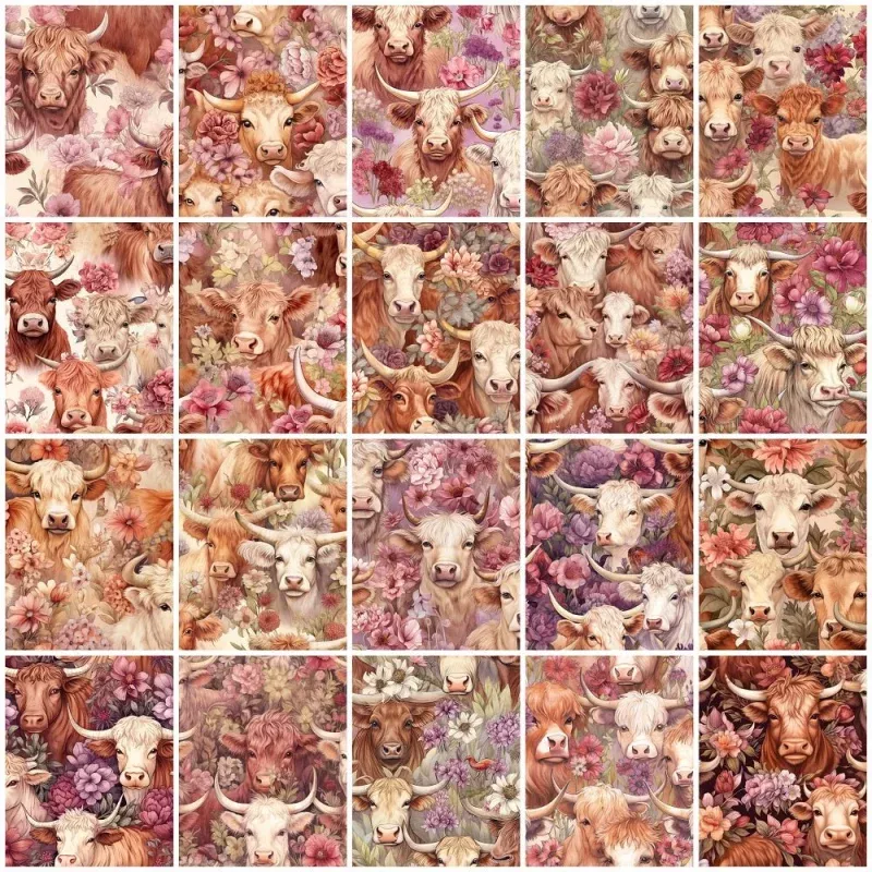 Springtime Highland Cows Layer Cake – 20 Pieces