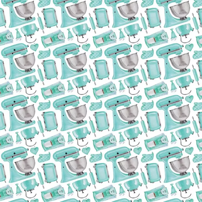 Stacked Baking Utensils Fabric