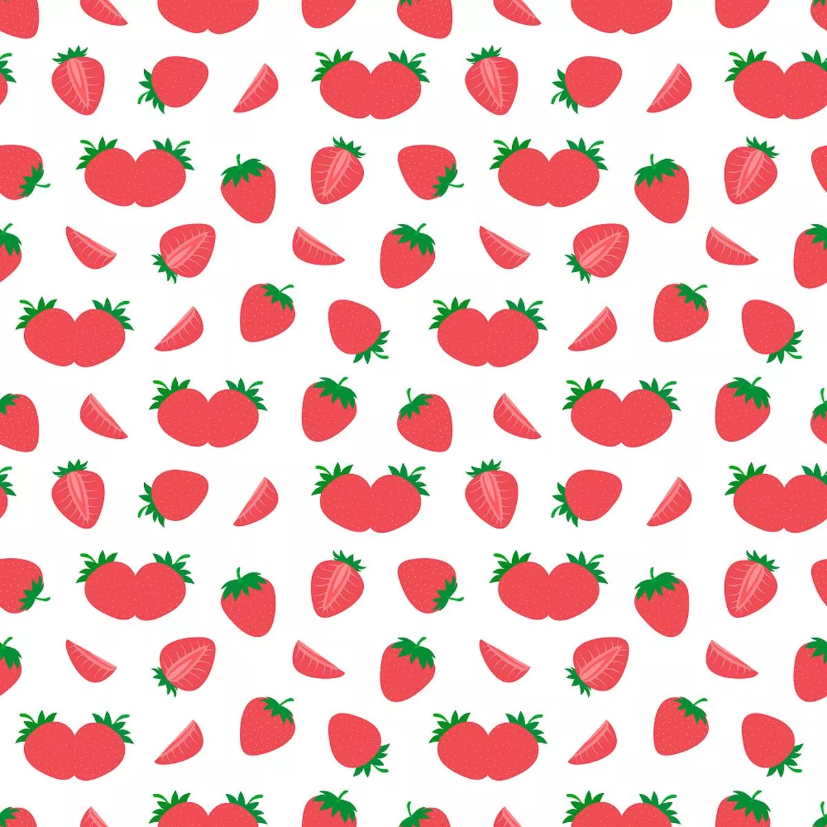 Strawberry Patch Cut Strawberries Fabric