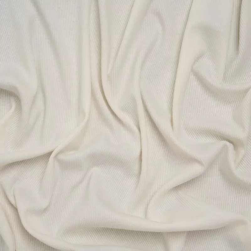 Stretch Rayon 2×2 Rib Knit – Natural – Deadstock