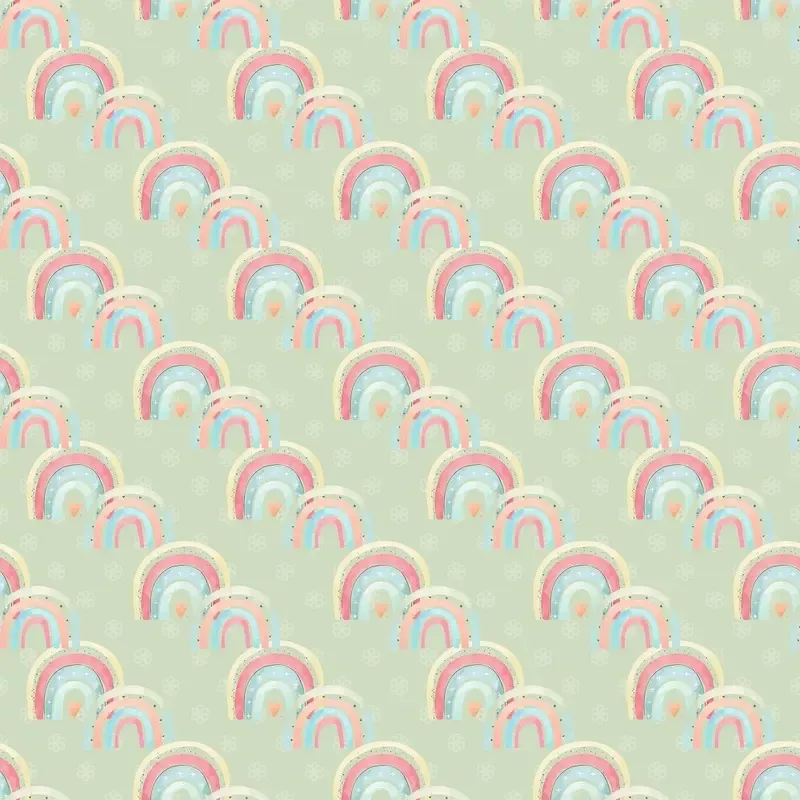 Striped Rainbow Fabric – Green