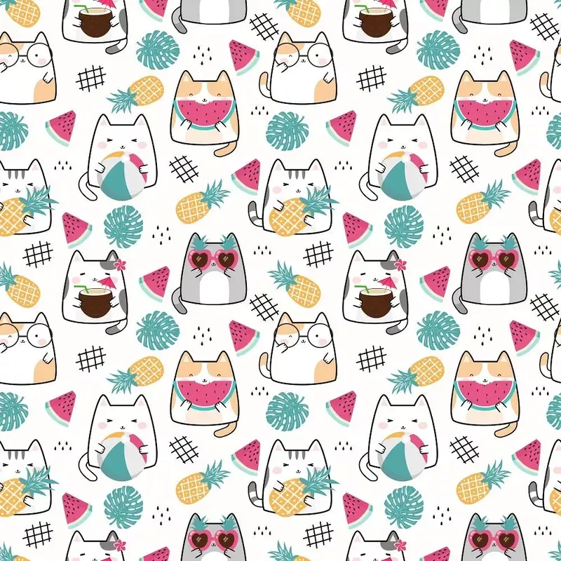 Summertime Cats Elements Fabric