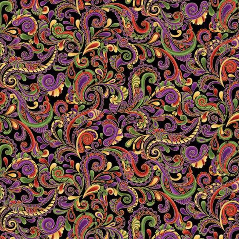 Swirl Paisley Sunset/Black 16259M-22B