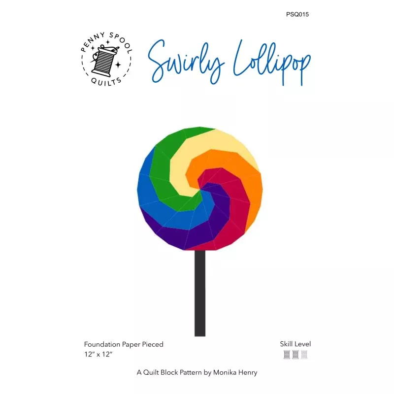 Swirly Lollipop Quilt Block Downloadable Pattern