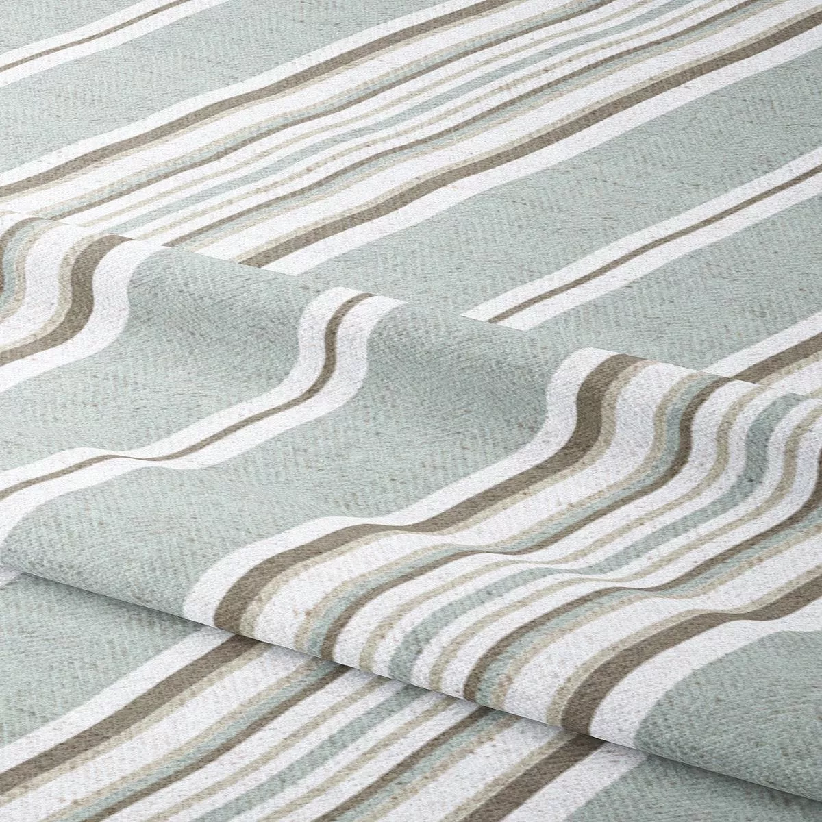 ‘Tea Light’ Fabric by the Yard (Duck Egg Blue/ Olive Brown)