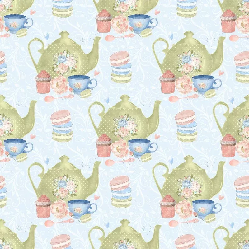Tea Time Set Fabric – Blue