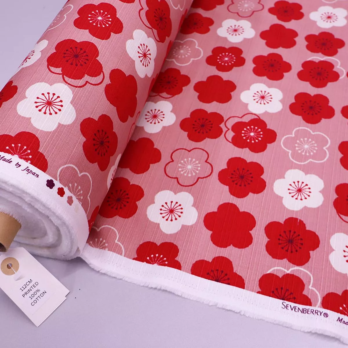 Textured Cotton – Bark Cloth – Pink – Quant Flower
