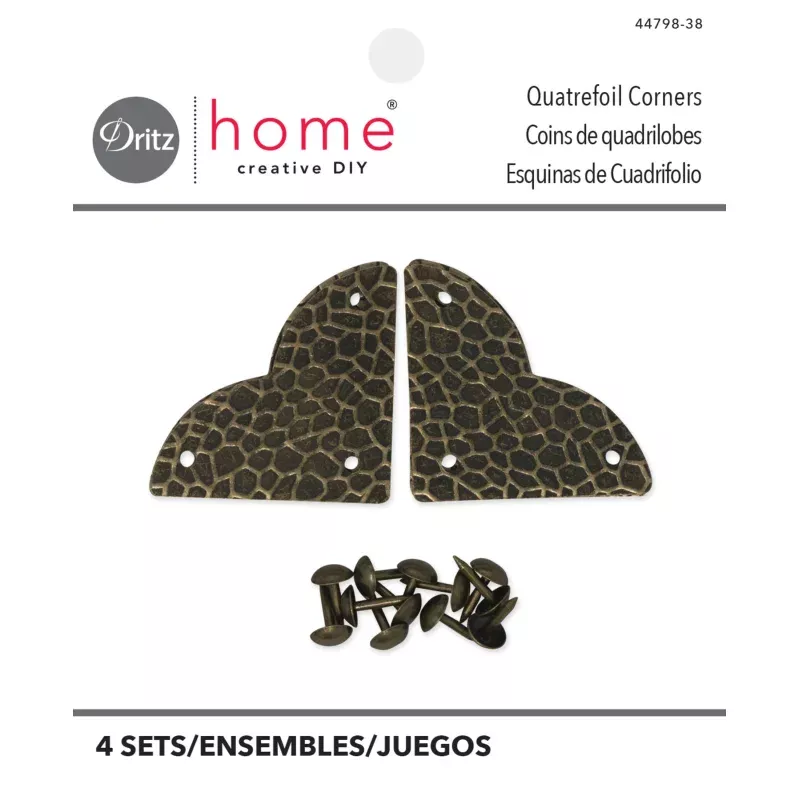 Textured Quatrefoil Corners, Small, 4pc