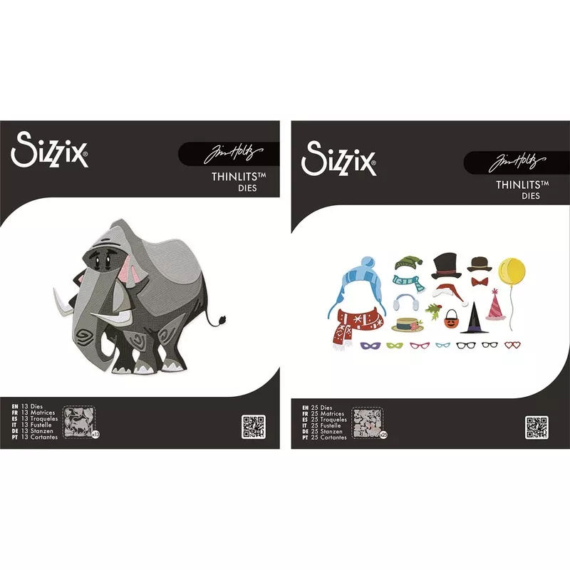 Tim Holtz Sizzix Mini Clarence and Accessories Colorize Thinlits Die Bundle
