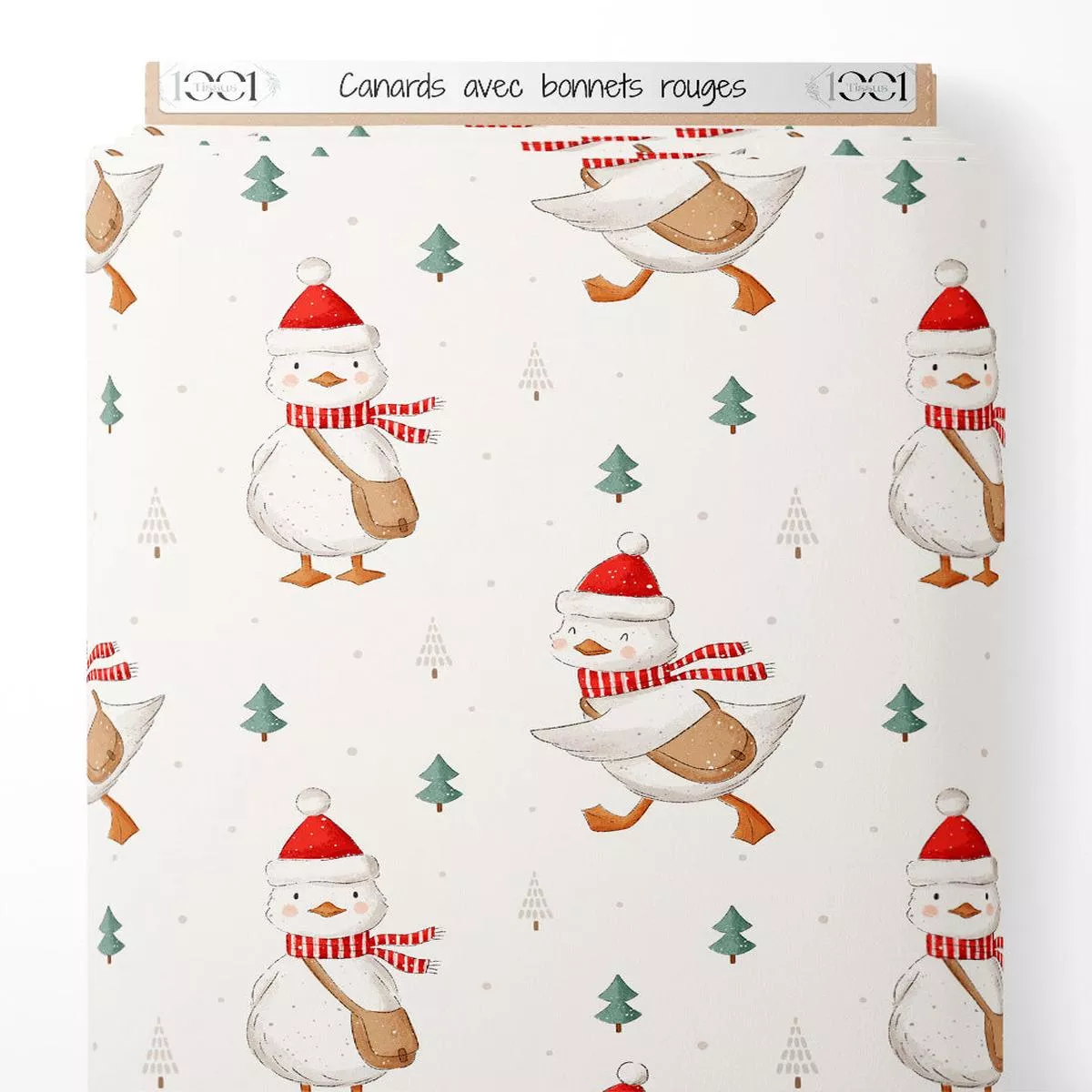 Tissu – Canards avec bonnets rouges