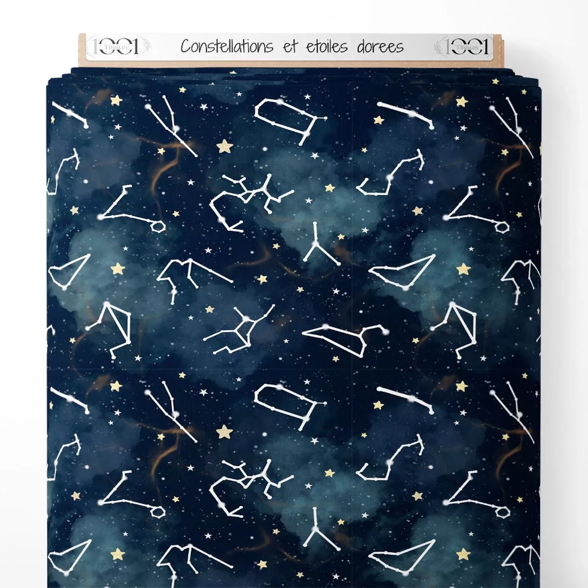 Tissu – Constellations et toiles dores