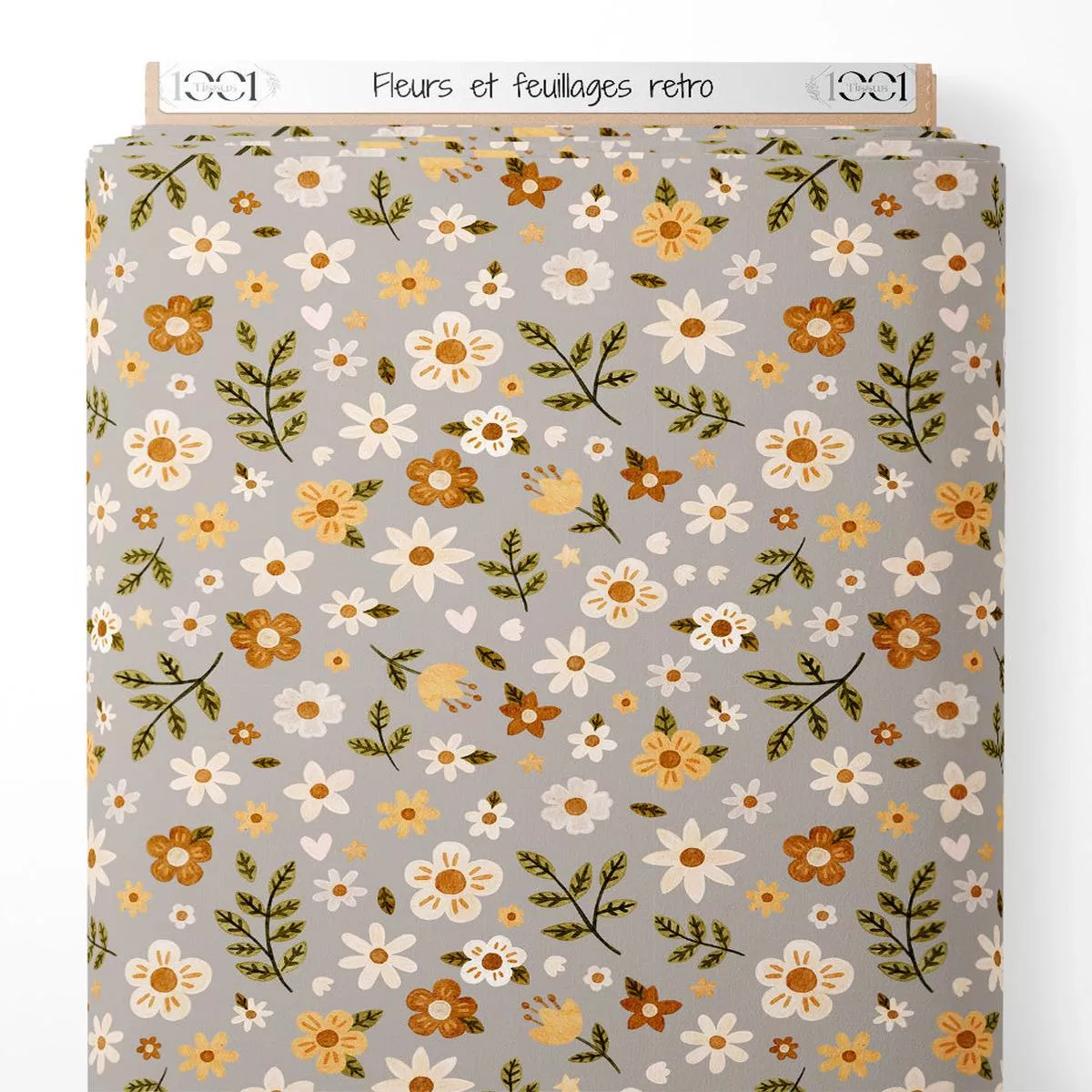 Tissu – Fleurs et feuillages rtro