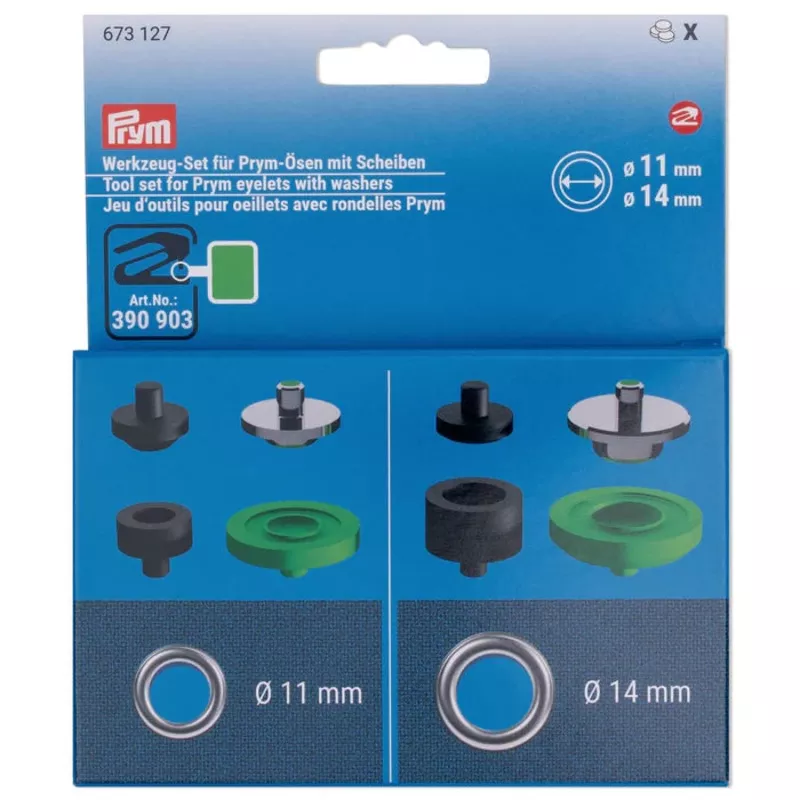 Tool Set for Prym Eyelets with Washers, 11 & 14 mm
