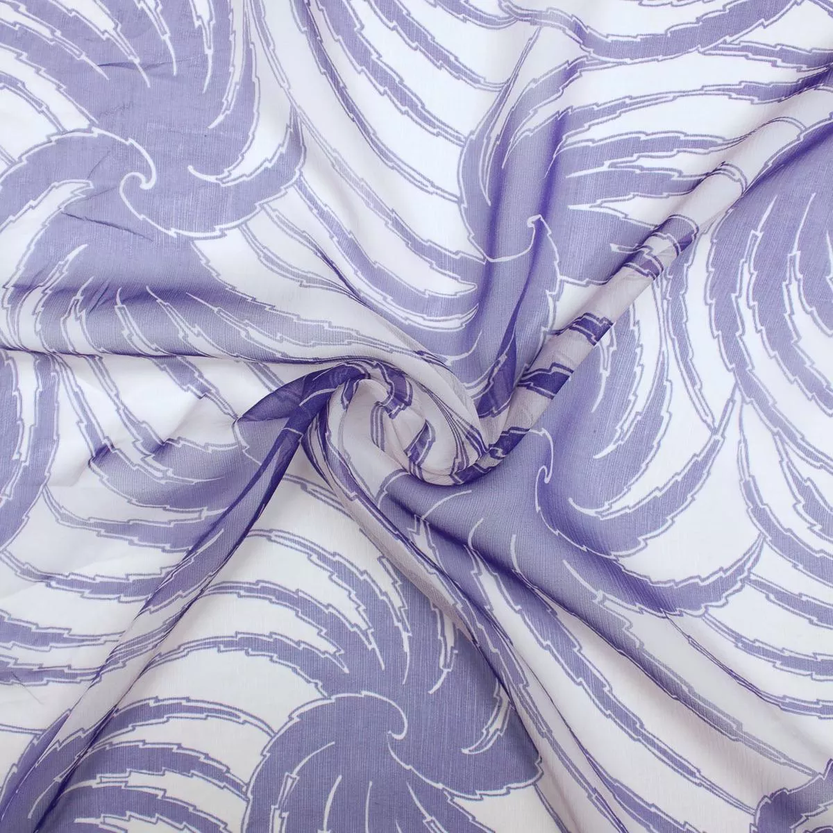 Tracy Blue Printed Silk Chiffon Fabric