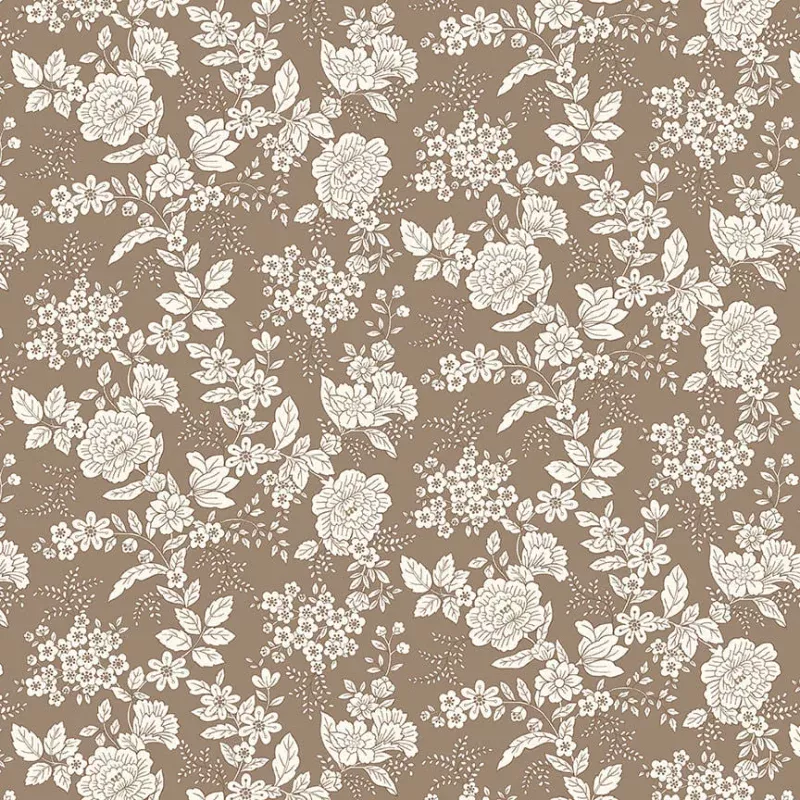 Tranquility – Floral, Dark Taupe