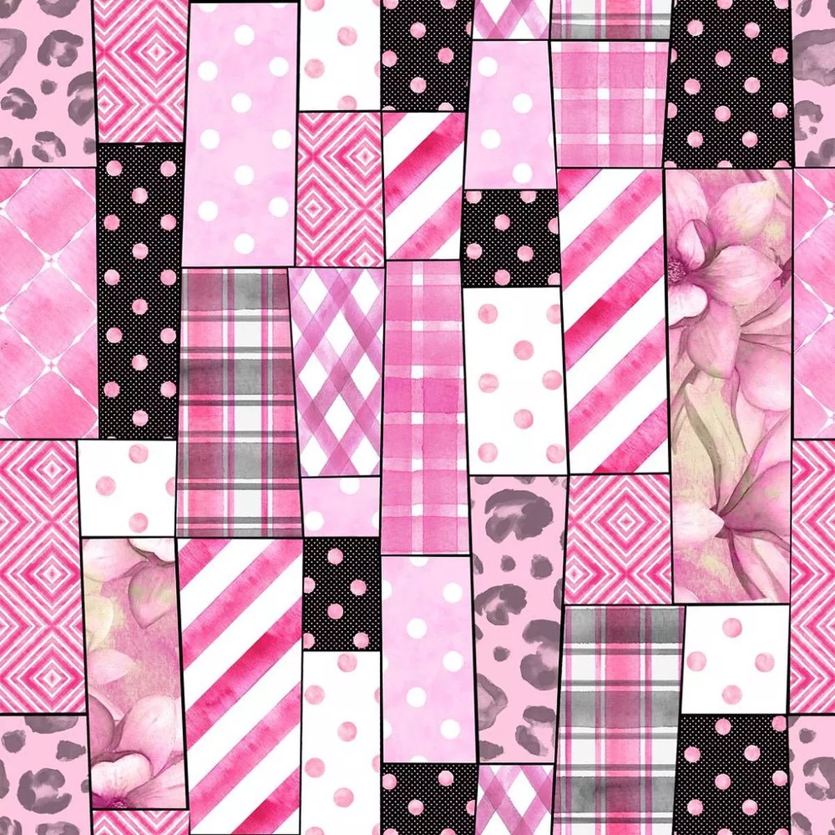 Trendy Patchwork Pattern #3 Fabric