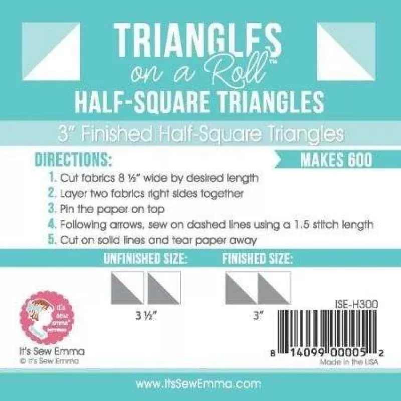Triangles on a Roll ~ 3 Half-Square