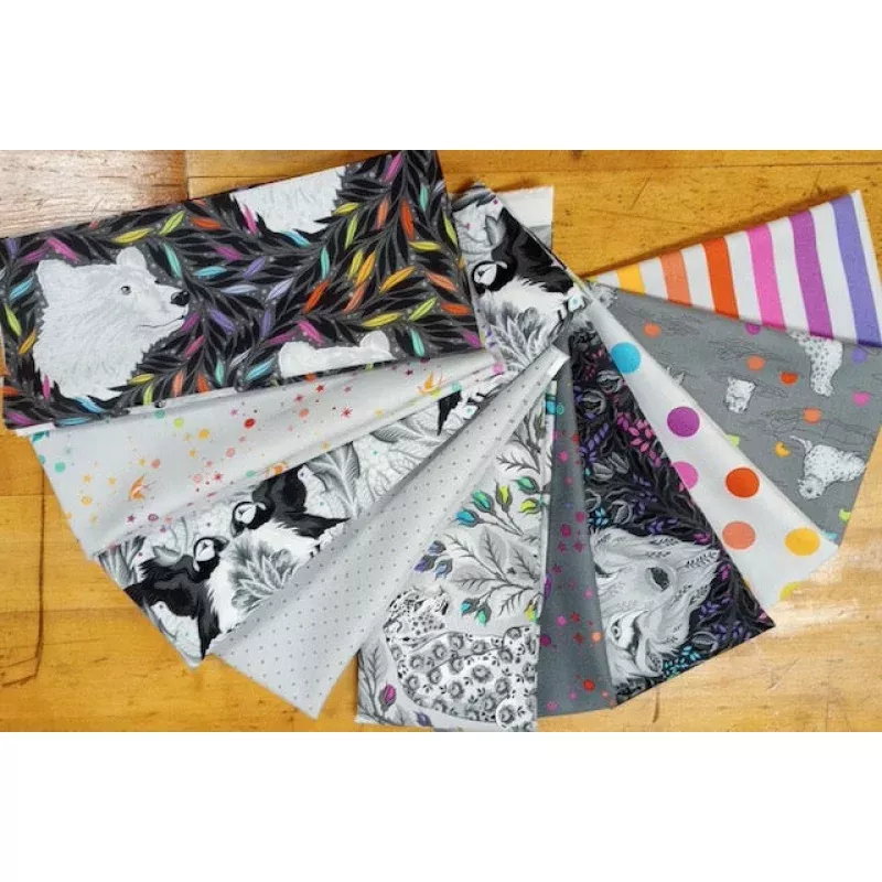 True Colors Graywork Fat Qtr Bundle fb6fqtp.graywork
