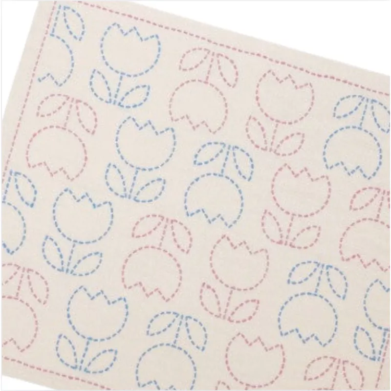 Tulip Sashiko Cloth