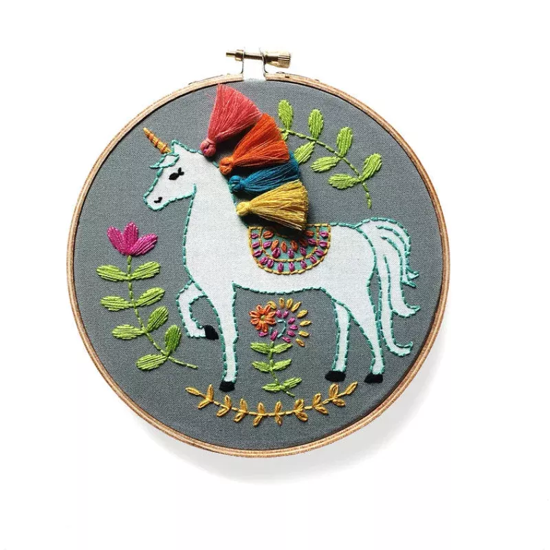 Unicorn Embroidery Kit — RikRack Embroidery