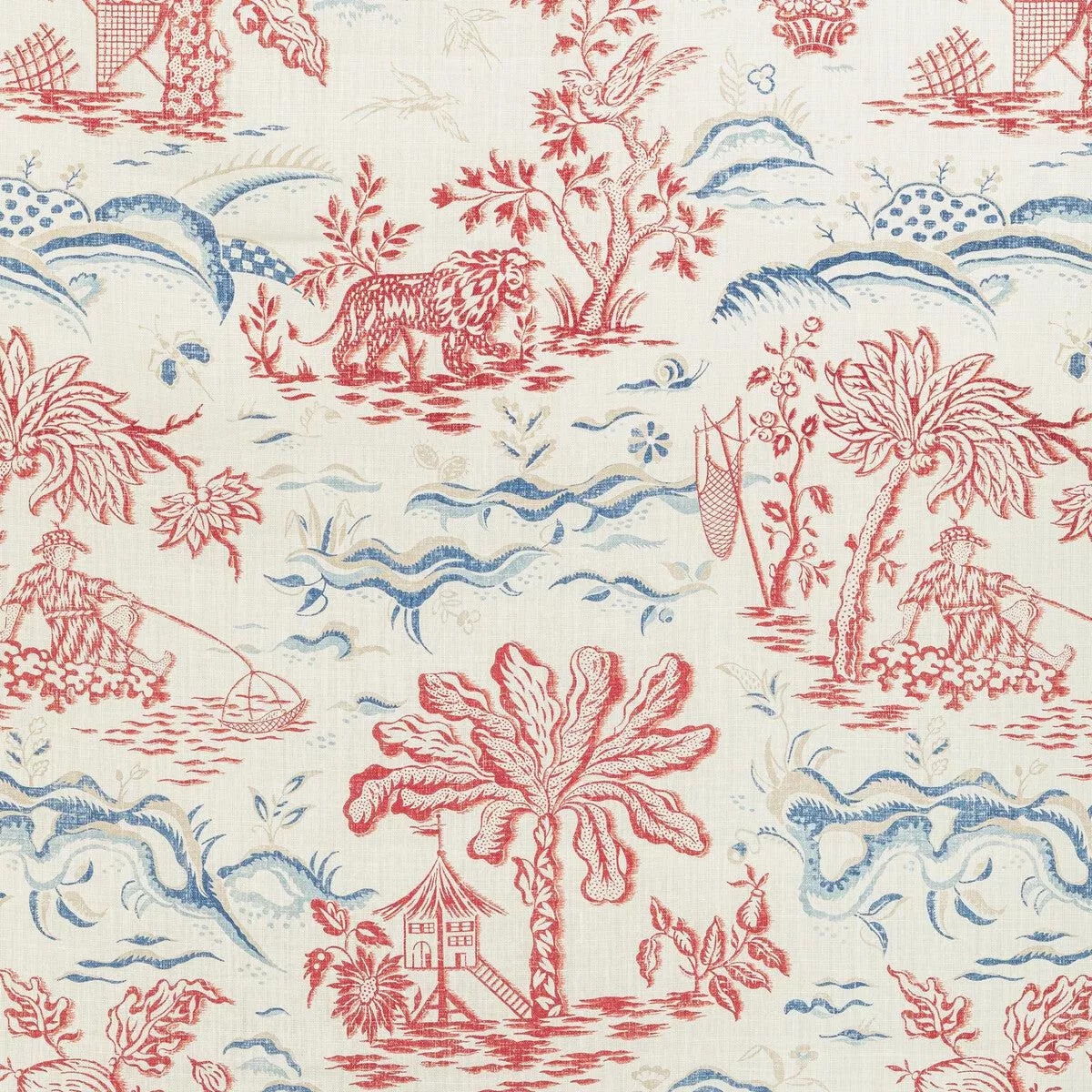 Valensole Print Red/Blue Fabric