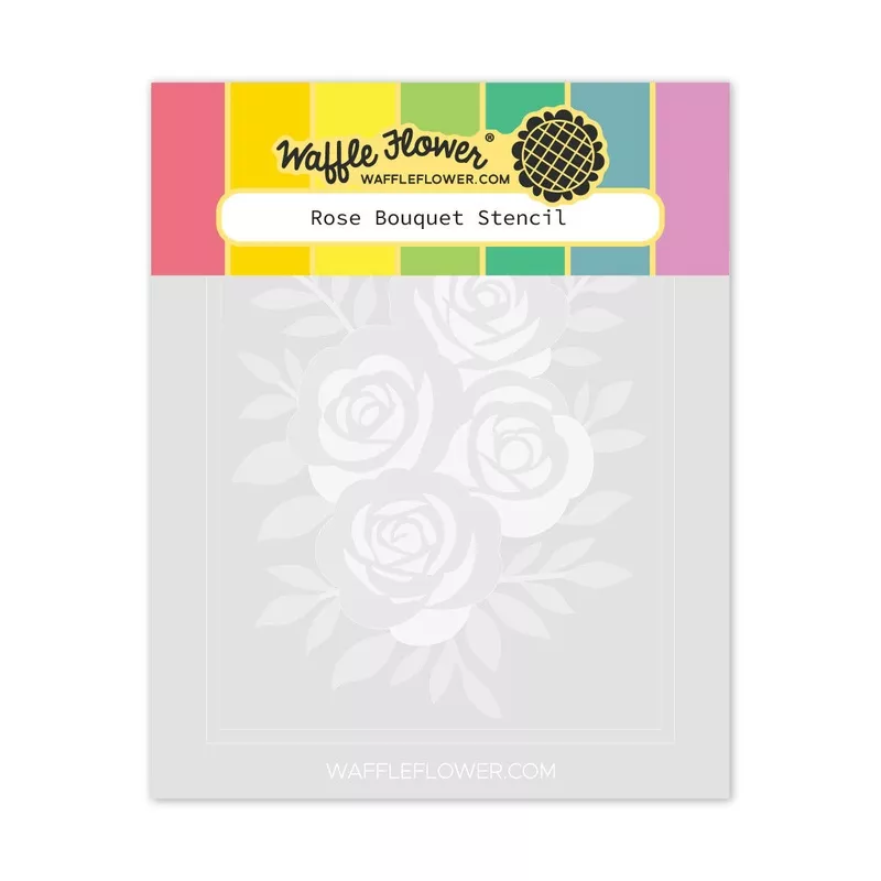 Waffle Flower Rose Bouquet Stencils 422313