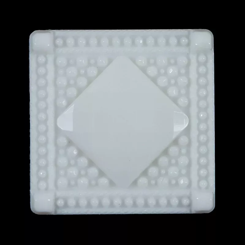 White Square Bevel Cut Button – 50L/32mm